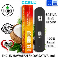 8% THC-JD + 35% 10-OH HAWAIIAN SNOW - EL GRINGO WEED MEDVAPE THC